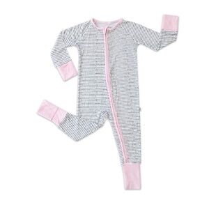Little Sleepies Polka Dots Pink Trim Bamboo Convertible Zippy 3-6 months